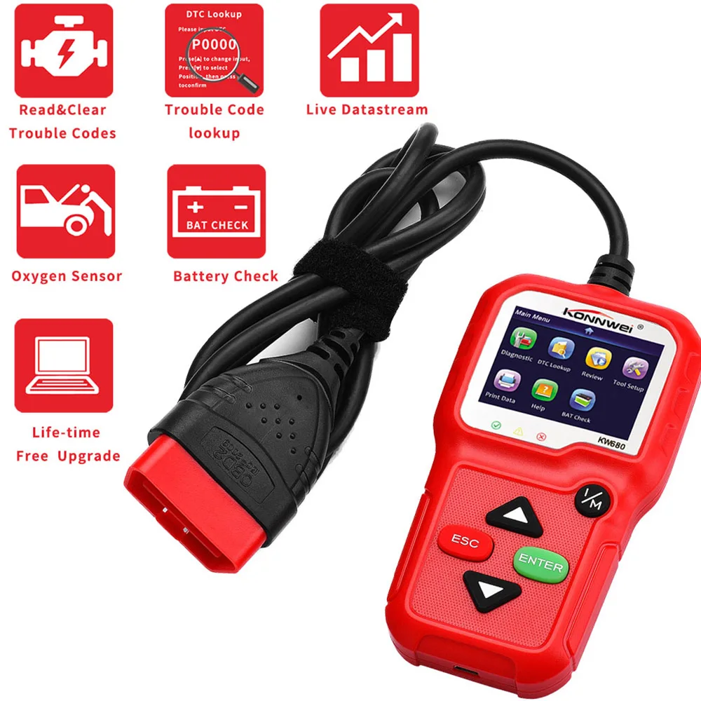 Universal OBDII CAN Diagnostic Tool Car Code Reader Engine Light Scan Tool OBDII/EOBD Scanner for Cars Since 1996
Universal OBDII CAN Diagnostic Tool Car Code Reader Engine Light Scan Tool OBDII/EOBD Scanner for Cars Since 1996