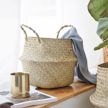 Woven basket Foldable Household Storage Natural Seagrass Woven Storage Basket Pot Garden Flower Vase Hanging Wicker Basket
Woven basket Foldable Household Storage Natural Seagrass Woven Storage Basket Pot Garden Flower Vase Hanging Wicker Basket