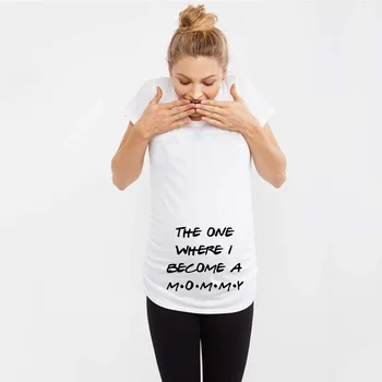The One Where I Become A Mommy Women Pregnancy TShirt New Mom Short Sleeve Shirt Fashion Soft Tops Tee Anouncement Shirts 
The One Where I Become A Mommy Women Pregnancy TShirt New Mom Short Sleeve Shirt Fashion Soft Tops Tee Anouncement Shirts