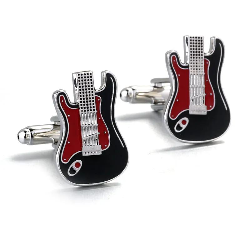 Popular Guitar Cufflinks Novelty Design Musical Instruments Black Red Enamel Cuff Button Men's Fashion Brand Shirt Cuff Links
Popular Guitar Cufflinks Novelty Design Musical Instruments Black Red Enamel Cuff Button Men's Fashion Brand Shirt Cuff Links