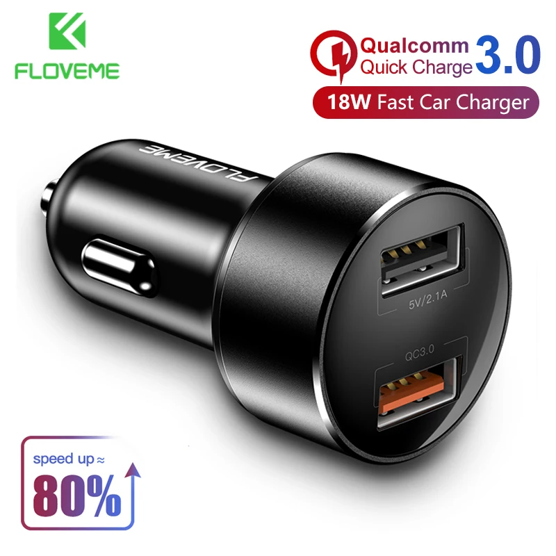FLOVEME 18W USB Car Charger Quick Charge 3.0 Car Charger Dual USB for iPhone 11 8 7 Cigarette Lighter Car Phone Charger Adapter
FLOVEME 18W USB Car Charger Quick Charge 3.0 Car Charger Dual USB for iPhone 11 8 7 Cigarette Lighter Car Phone Charger Adapter