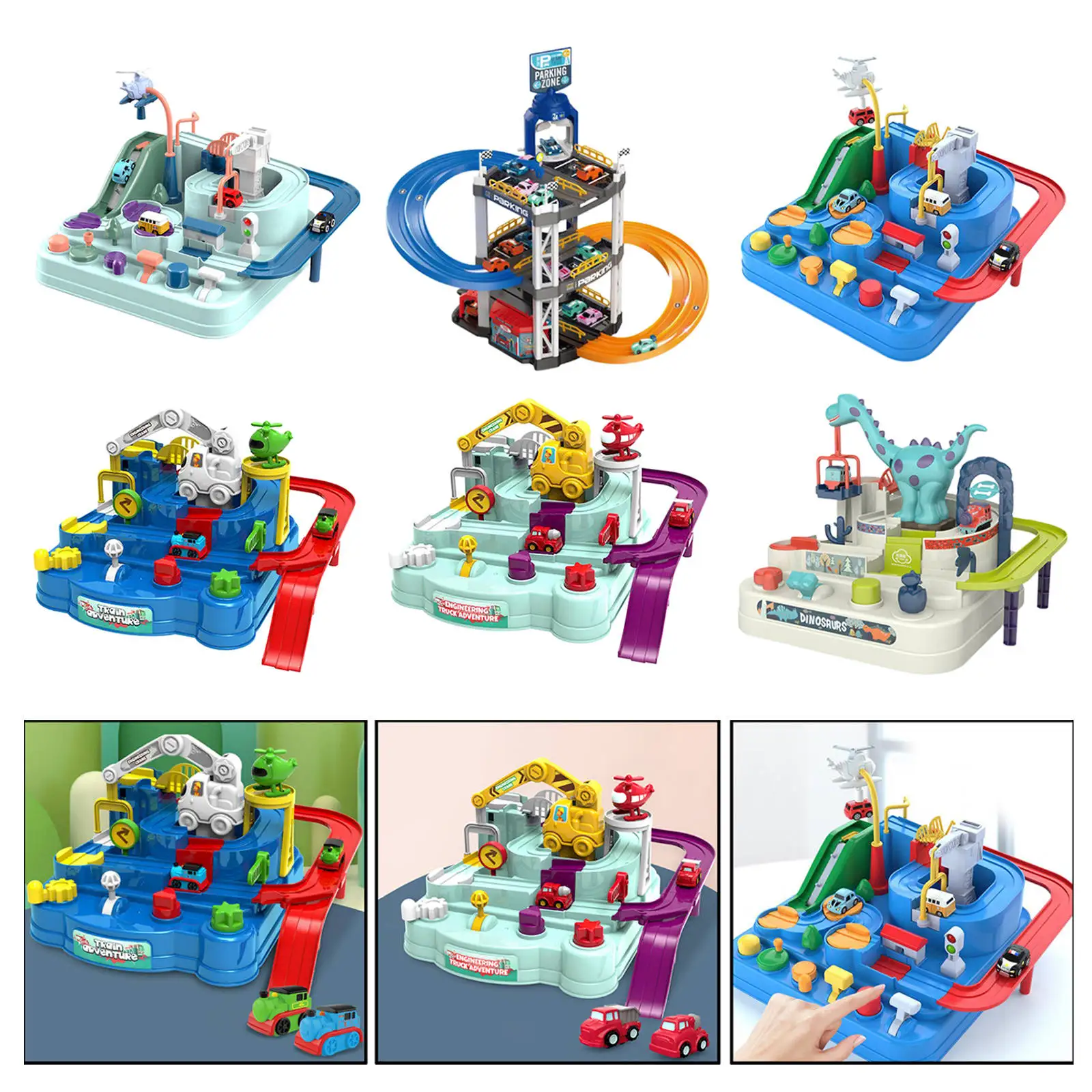 Train Manual Toys Toy Set Educational Models Railway Ramp Game Parking Race Track Car Adventure Vehicle Playsets | Игрушки и хобби