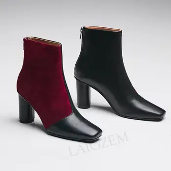 LAIGZEM 2020 Women Ankle Boots LEATHER/Suede 2 Sides Block Heel Botas Patchwork Bottes Back Zip Shoes Woman Big Size 36 37 38 41
LAIGZEM 2020 Women Ankle Boots LEATHER/Suede 2 Sides Block Heel Botas Patchwork Bottes Back Zip Shoes Woman Big Size 36 37 38 41
