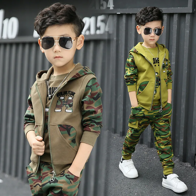 Children Camouflage Suit Sports Childrenswear BOY'S Autumn Clothing 2017 New Style Summer Spring Autumn Boy Uniform Three-piece
Children Camouflage Suit Sports Childrenswear BOY'S Autumn Clothing 2017 New Style Summer Spring Autumn Boy Uniform Three-piece