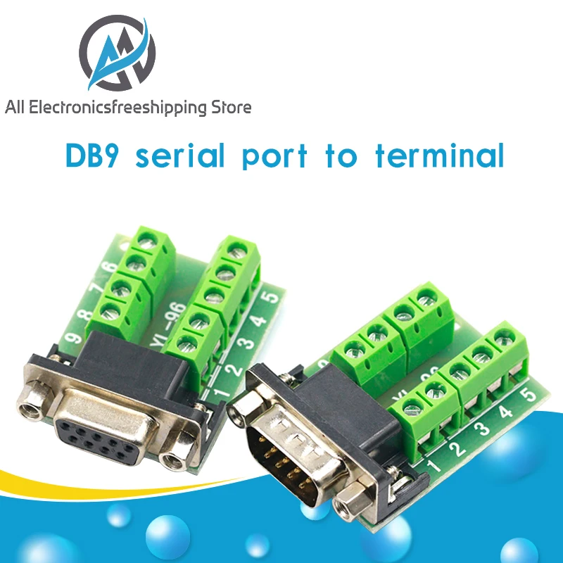 DB9 Мужской Женский адаптер сигналы терминал модуль RS232 серийный к терминалу