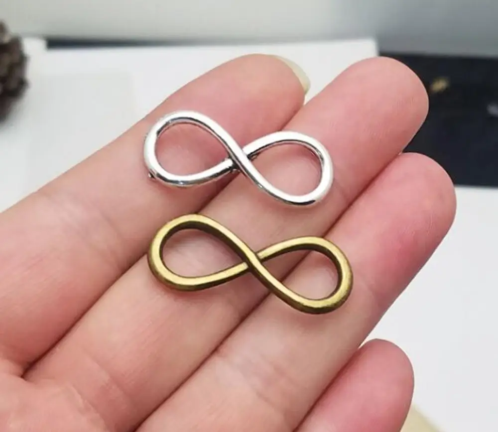 20 шт./лот-30x12 мм подвески Infinity с античным бронзовым/серебряным покрытием