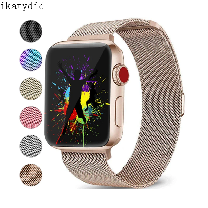 

milanese loop strap for apple watch band 42mm 38mm apple watch 4 44mm 40mm iwatch belt 3/2/1 stainless steel magnetic watchband