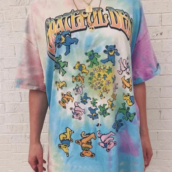 Woman Summer Tops Streetwear Vintage Cute Bear Print Gothic Plus Size Harajuku Short Sleeve Women Tie Dye Casual Loose T-shirts 
Woman Summer Tops Streetwear Vintage Cute Bear Print Gothic Plus Size Harajuku Short Sleeve Women Tie Dye Casual Loose T-shirts