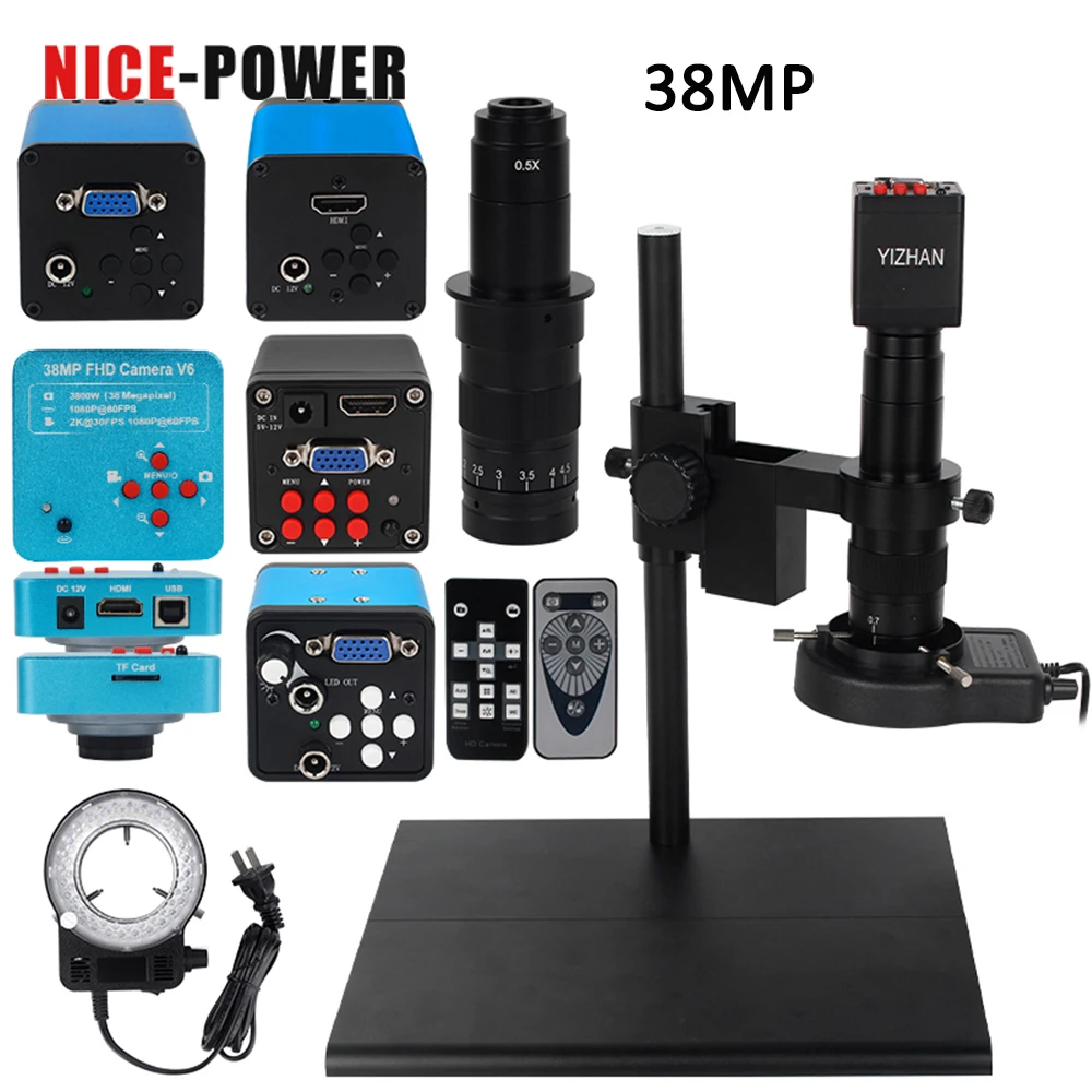 38MP HD USB HDMI VGA TF Big Workbench Stand Monocular Microscope Digital Camera Lens LED Light Fine Repair Phone Soldering
38MP HD USB HDMI VGA TF Big Workbench Stand Monocular Microscope Digital Camera Lens LED Light Fine Repair Phone Soldering