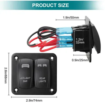 12-24V 2 Gang Toggle Rocker Switch Panel Blue LED Light For Car Marine Boat Waterproof For Car Motorcycle SUV ATV UTV Boat
12-24V 2 Gang Toggle Rocker Switch Panel Blue LED Light For Car Marine Boat Waterproof For Car Motorcycle SUV ATV UTV Boat