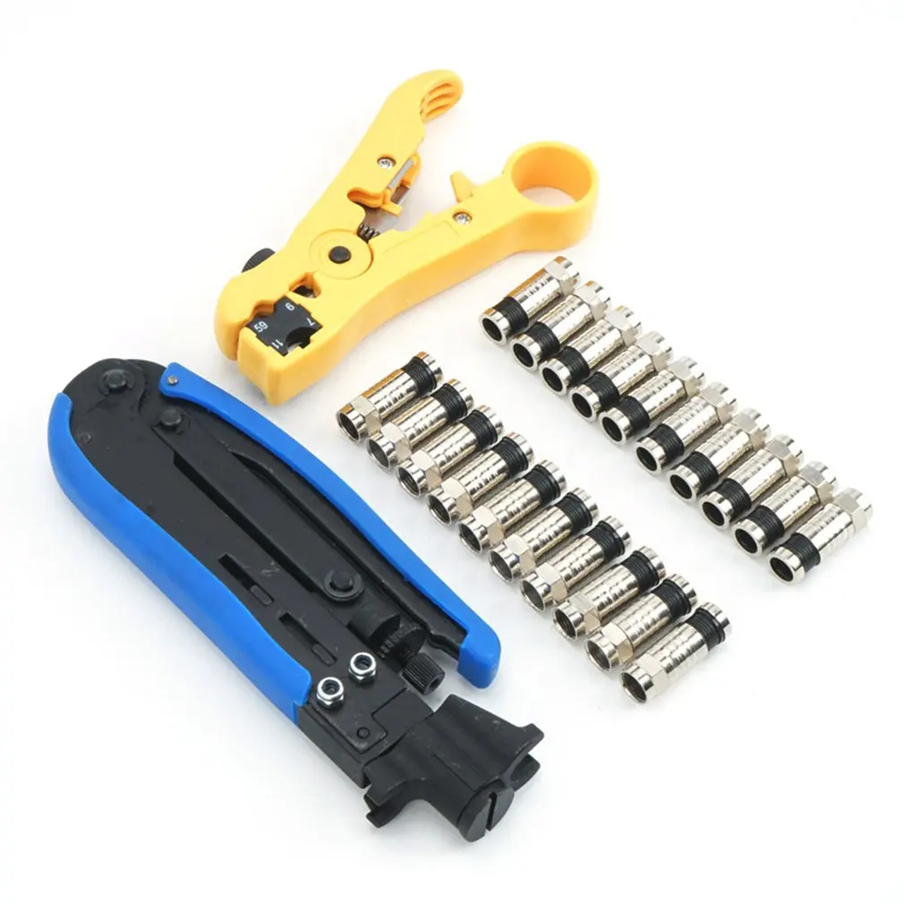 Cable Stripping Crimping Pliers Crimper Stripper With F Compression Connectors Coaxial Cable Crimper Crimping Tool Set Kit
Cable Stripping Crimping Pliers Crimper Stripper With F Compression Connectors Coaxial Cable Crimper Crimping Tool Set Kit