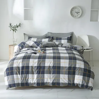 Home Textile Gray White Plaid Bedding Set Classic Plaid Men Boys Duvet Cover Flat Sheet Pillowcase Twin Full Queen King Size
Home Textile Gray White Plaid Bedding Set Classic Plaid Men Boys Duvet Cover Flat Sheet Pillowcase Twin Full Queen King Size
