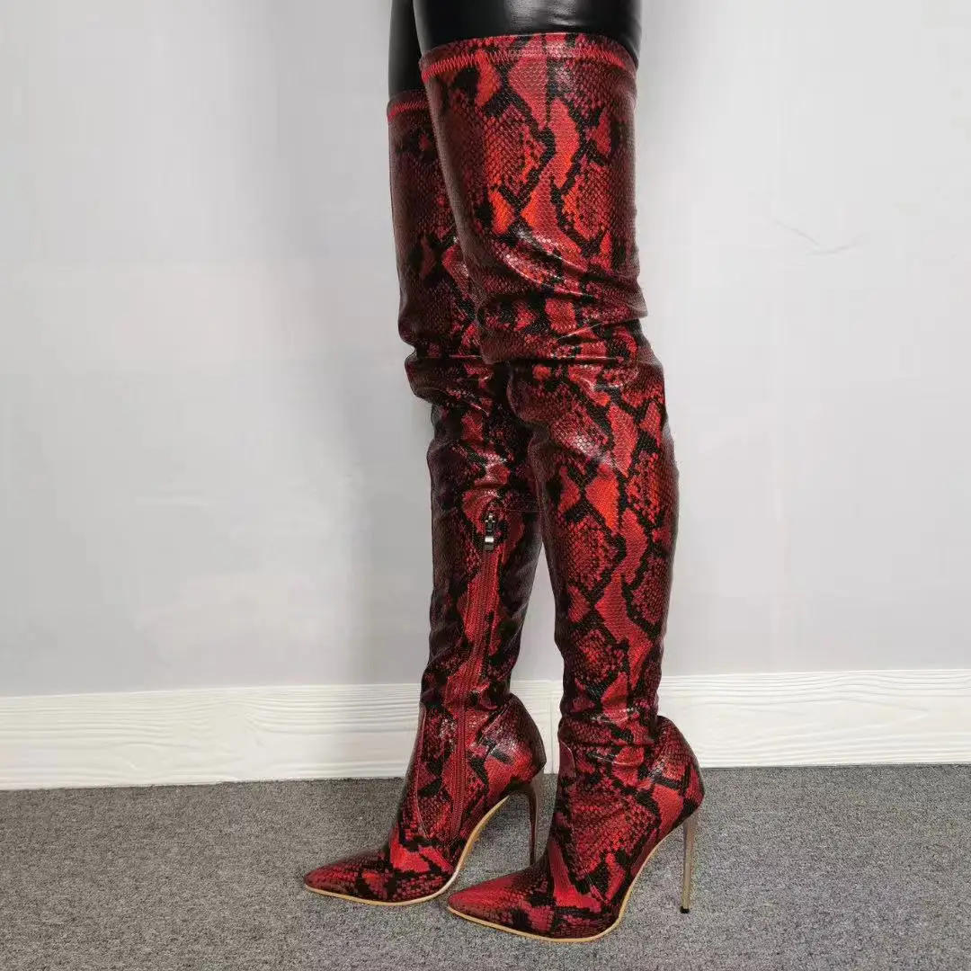 Large Size 14 15 Autumn Women's Over Knee Boots 2021 Sexy Ladies Snake Skin High Heel Pointy Stiletto Fashion Shoes Slim Botas 
Large Size 14 15 Autumn Women's Over Knee Boots 2021 Sexy Ladies Snake Skin High Heel Pointy Stiletto Fashion Shoes Slim Botas