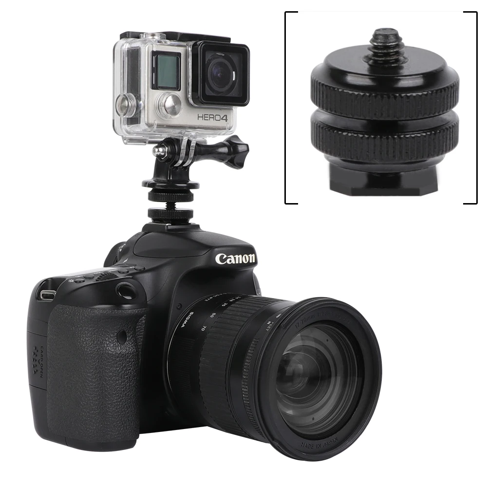 

Professional Accessories 1/4 "Hot Shoe Adaptor With Tripod Mount Adapter For digital Camera GoPro Hero 10 9 8 7 6 5 4 3 SLR