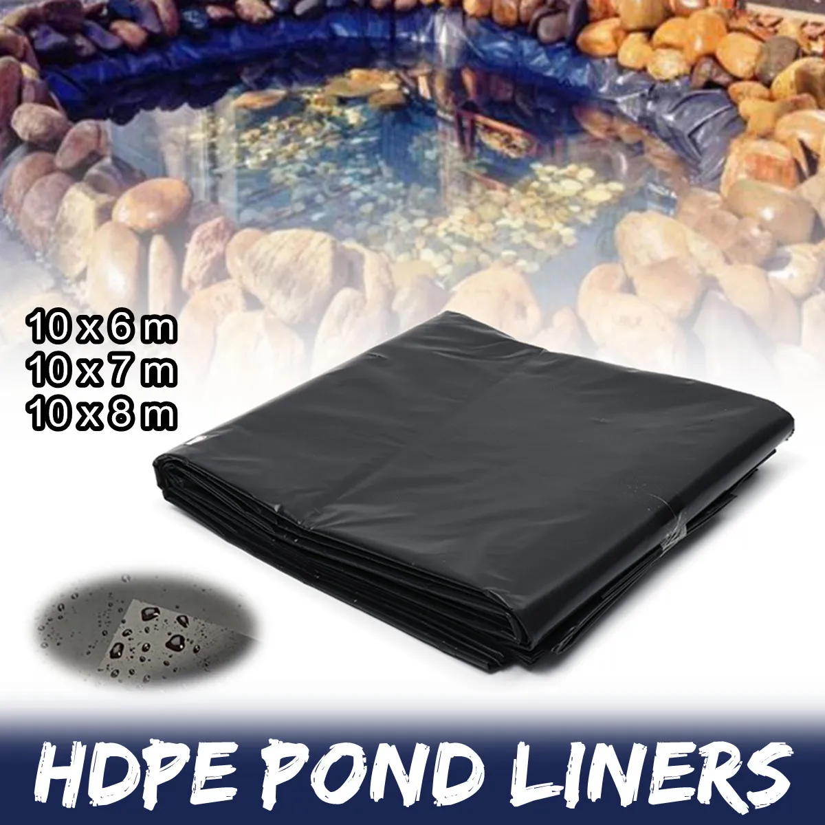 10m Pond Liners Black Thicken Pond Liners Garden Pool HDPE Membrane Reinforced Heavy Landscaping Pool Pond Waterproof Liner
10m Pond Liners Black Thicken Pond Liners Garden Pool HDPE Membrane Reinforced Heavy Landscaping Pool Pond Waterproof Liner