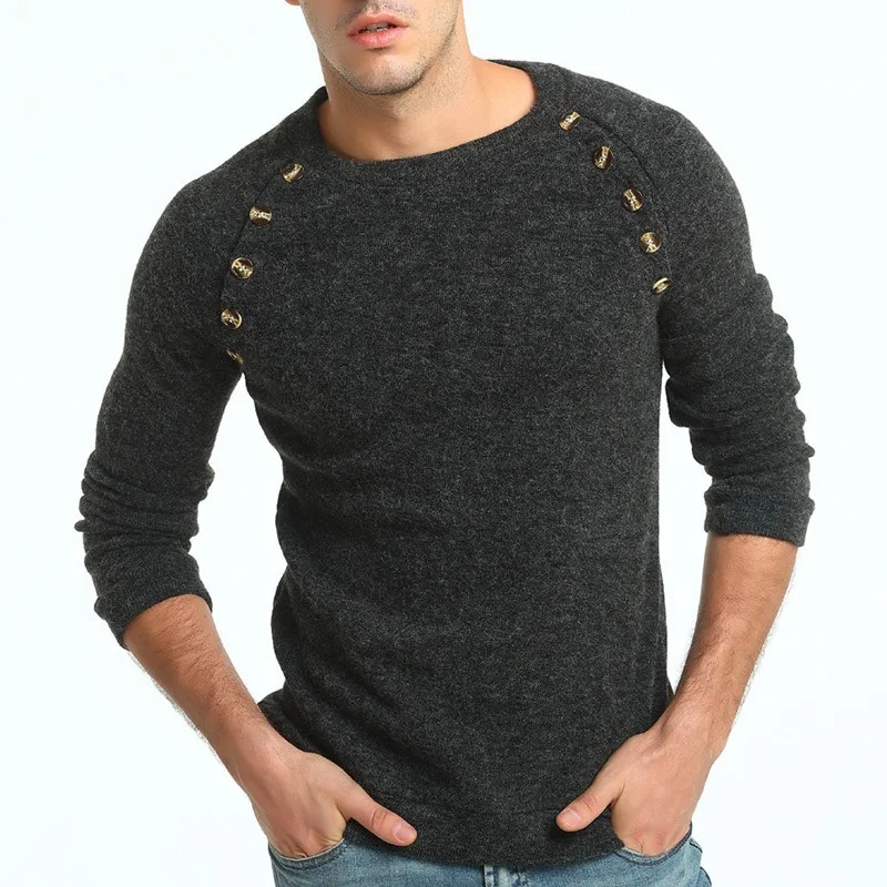 The new 2020 headless model men's buttons are stitched together with solid-color slim-fitting long-sleeve sweater and sweater
The new 2020 headless model men's buttons are stitched together with solid-color slim-fitting long-sleeve sweater and sweater