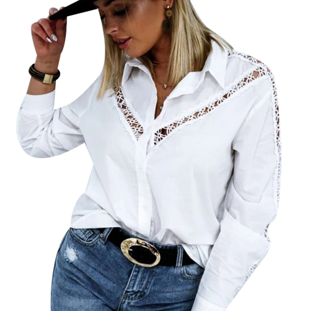 Long Sleeve Blouse Hollow Out Patchwork Womens Tops And Blouses Elegant Office Lady Shirts Turn-down Collar Blouse Blusas D30
Long Sleeve Blouse Hollow Out Patchwork Womens Tops And Blouses Elegant Office Lady Shirts Turn-down Collar Blouse Blusas D30