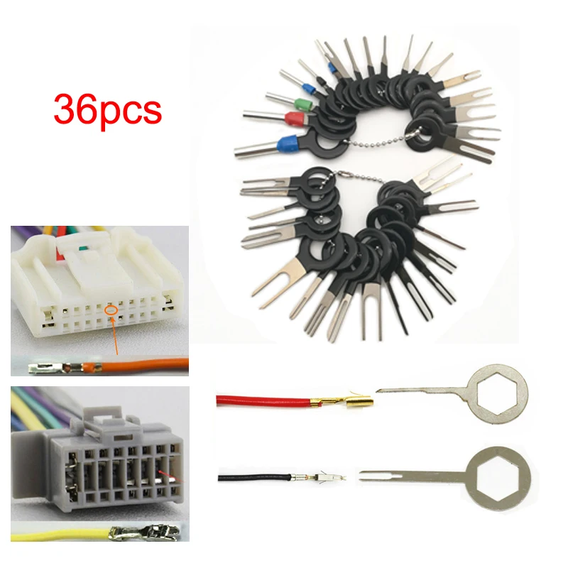 26/29/36pcs Plug Terminal Remove Tool Pin Extractor Electrical Wiring Crimp Connector Puller Hand Tools Set 
26/29/36pcs Plug Terminal Remove Tool Pin Extractor Electrical Wiring Crimp Connector Puller Hand Tools Set