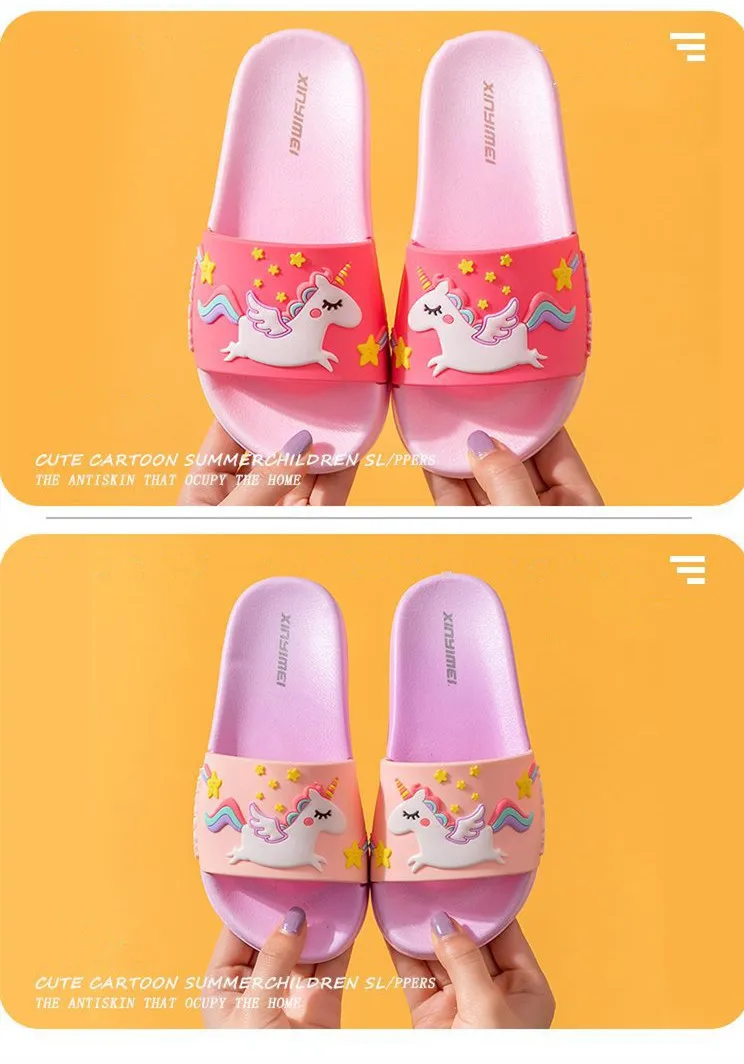 Rainbow Unicorn Summer Slippers For Girl Rainbow Unicorn Summer Slippers For Girl