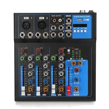 4 Channel bluetooth Microphone 48V Sound Mixer Console Professional Karaoke Audio Mixer Amplifier With USB For Karaoke KTV Party
4 Channel bluetooth Microphone 48V Sound Mixer Console Professional Karaoke Audio Mixer Amplifier With USB For Karaoke KTV Party