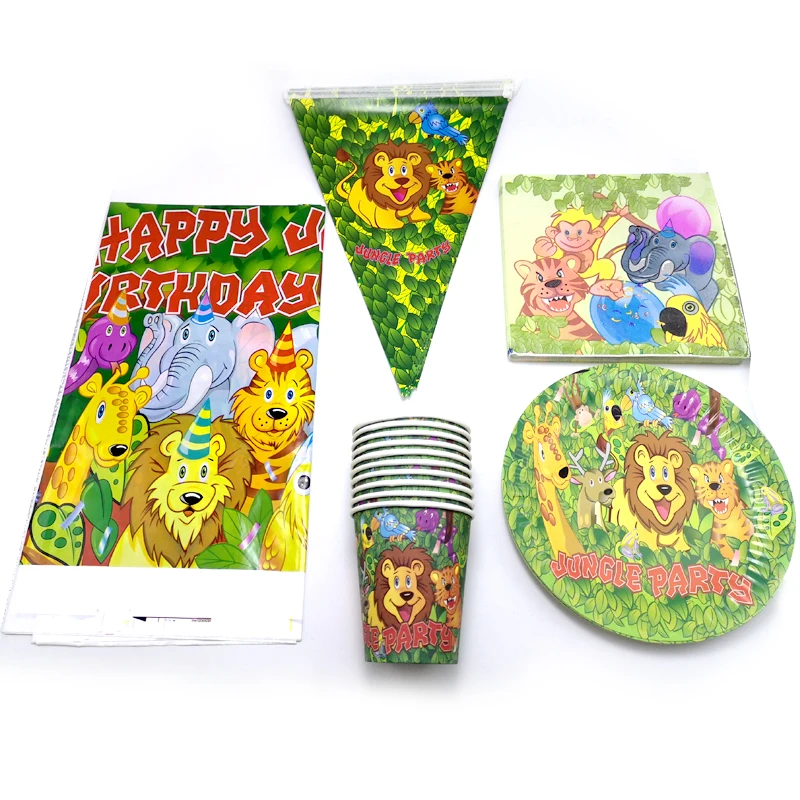 102PCS Kids Favors Cups Plates Decorate Tablecloth Baby Shower Jungle Animal Theme Banner Tableware set Birthday Party Napkins
102PCS Kids Favors Cups Plates Decorate Tablecloth Baby Shower Jungle Animal Theme Banner Tableware set Birthday Party Napkins
