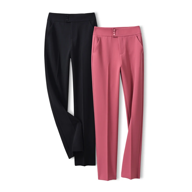 Nine-point suit pants women's straight tube loose 2020 new three-button casual high waist slim vertical pipe pants 
Nine-point suit pants women's straight tube loose 2020 new three-button casual high waist slim vertical pipe pants