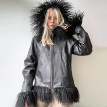 2021 Autumn And Winter New Women's Wool Stitched PU Leather Zipper Hooded Loose PU Jacket Coat Long Sleeve Lapel Coat
2021 Autumn And Winter New Women's Wool Stitched PU Leather Zipper Hooded Loose PU Jacket Coat Long Sleeve Lapel Coat