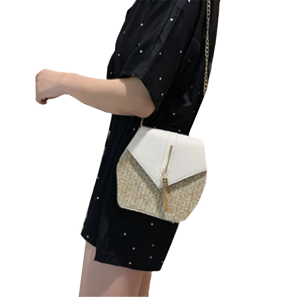 

Women Fashionable Shoulder Bag Crossbody Bag Black/White/Green/Yellowish-Brown Multipurpose Single-Shoulder Bag