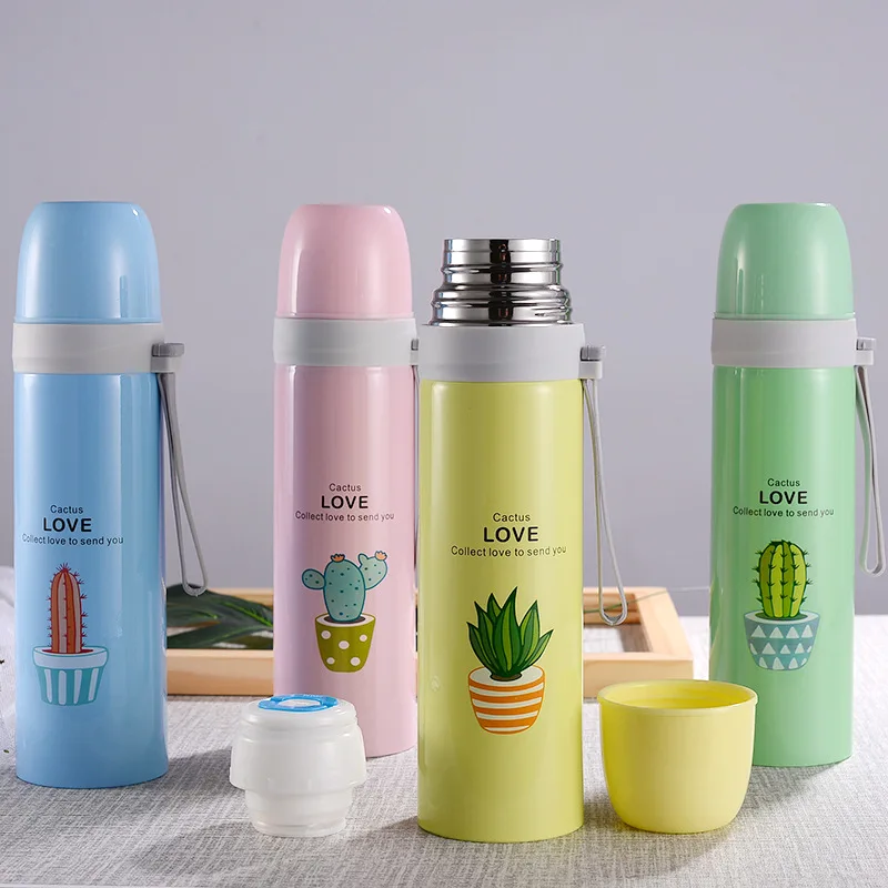 500ML Dual-used Lid Cactus Pattern Thermals Cup 18/8 Stainless steel Vacuum Flask Portable Silica Gel Rope Thermos Water Bottle
500ML Dual-used Lid Cactus Pattern Thermals Cup 18/8 Stainless steel Vacuum Flask Portable Silica Gel Rope Thermos Water Bottle