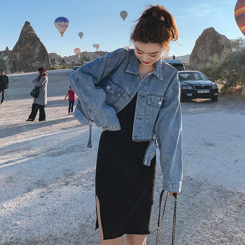 Photo Shoot CHIC Sense of Design Irregular Zipper Hem Fold-down Collar Loose-Fit Handsome BF Short Cowboy Jacket Women's
Photo Shoot CHIC Sense of Design Irregular Zipper Hem Fold-down Collar Loose-Fit Handsome BF Short Cowboy Jacket Women's