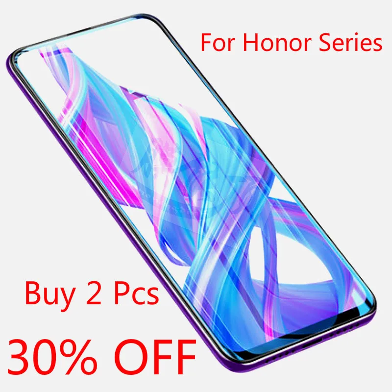 Full Cover Tempered Glass For Huawei Honor 10 Lite 9X 8X Safety On 20 9 X Pro Screen Protector Film | Мобильные телефоны и