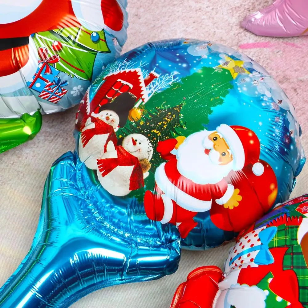10 шт Счастливого Рождества палка воздушные шары Санта Клаус воздушный шар из