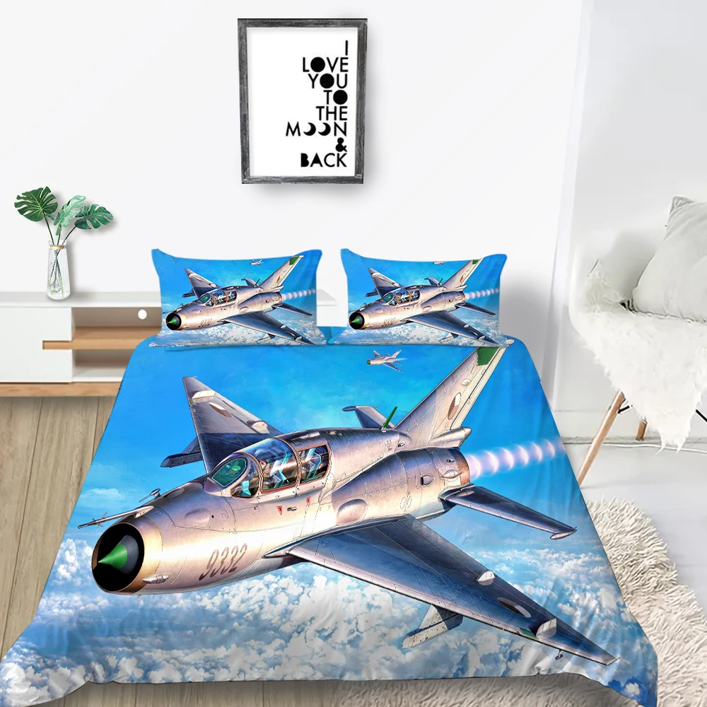 Комплект постельного белья 3D Jet Модный комплект с пододеяльником самолетом