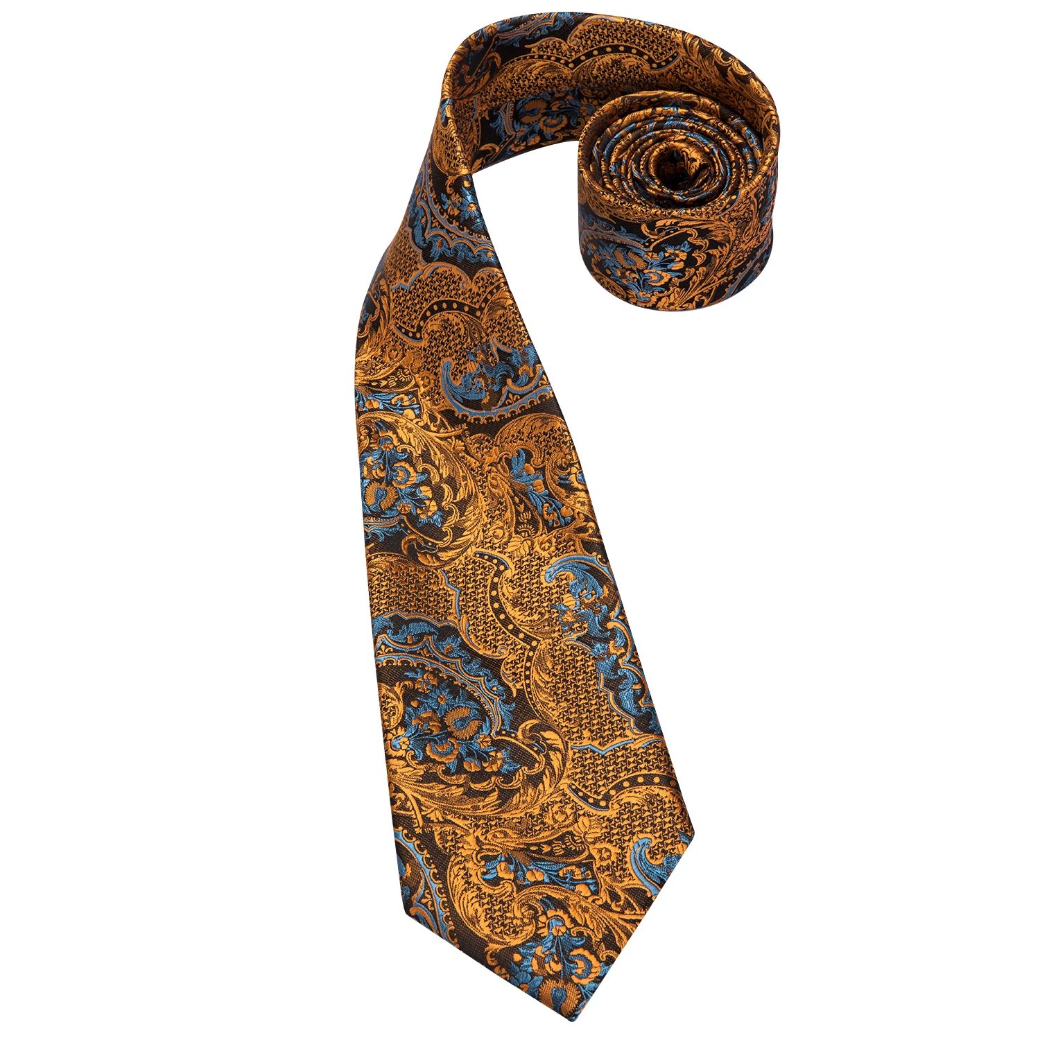 Hi Tie 100% шелк роскошные мужские галстуки с цветочным рисунком черные золотистые
