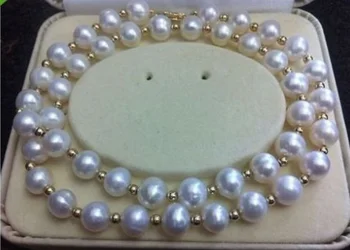 REAL NOBLEST AAA+ 9-10MM AKOYA WHITE NATURAL PEARL NECKLACE 18" Collier Halsketten Big Sweater chain
REAL NOBLEST AAA+ 9-10MM AKOYA WHITE NATURAL PEARL NECKLACE 18" Collier Halsketten Big Sweater chain