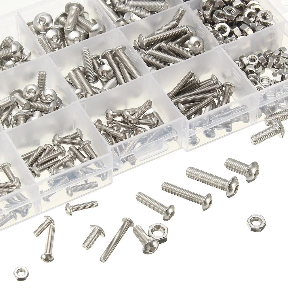 440pcs M3 M4 M5 Fasteners Cap Home Hexagon Socket Bolts Nuts Set With Box Stainless Steel Repair DIY Tool Button Head Assortment
440pcs M3 M4 M5 Fasteners Cap Home Hexagon Socket Bolts Nuts Set With Box Stainless Steel Repair DIY Tool Button Head Assortment
