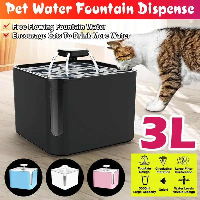 3L USB Automatic Pet Cat Dog Feeder Drinking Fountain Cats Water Fountain 360 Degree Circulating Filtration Water Dispenser Pond
3L USB Automatic Pet Cat Dog Feeder Drinking Fountain Cats Water Fountain 360 Degree Circulating Filtration Water Dispenser Pond