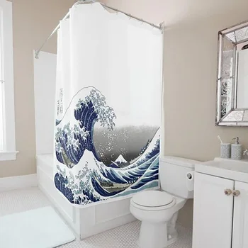 Japanese Style Shower Curtain Waterproof Sea Wave Mould Resistant Thickened Protect Privacy Digital Printing Bathroom Drape
Japanese Style Shower Curtain Waterproof Sea Wave Mould Resistant Thickened Protect Privacy Digital Printing Bathroom Drape