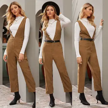 Simple Jumpsuit Women Autumn Corduroy Solid Color Deep V-Neck Backless Shoulder Strap Bandagws Casual Loose Jumpsuit overalls
Simple Jumpsuit Women Autumn Corduroy Solid Color Deep V-Neck Backless Shoulder Strap Bandagws Casual Loose Jumpsuit overalls