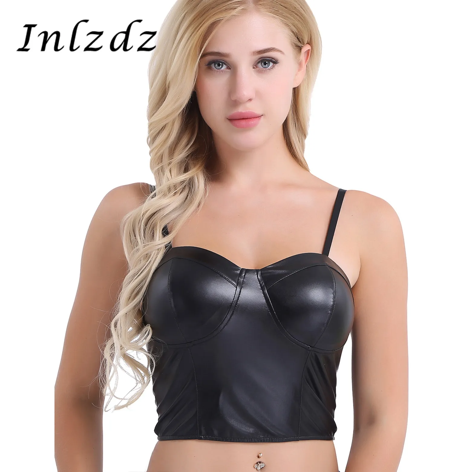 Womens Rave Crop Top for Pole Dance Adjustable Spaghetti Straps Leather Bustier Corset Club Party Crop Top Bra Vest Rave Clothes
Womens Rave Crop Top for Pole Dance Adjustable Spaghetti Straps Leather Bustier Corset Club Party Crop Top Bra Vest Rave Clothes