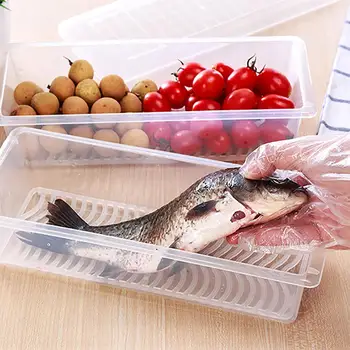 Multifunctional Rectangle Refrigerator Storage Box Drain Design With Seal Lid Kitchen Meat Fruit Vegetables Container Durable
Multifunctional Rectangle Refrigerator Storage Box Drain Design With Seal Lid Kitchen Meat Fruit Vegetables Container Durable