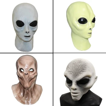 

Alien Latex Mask Roswell UFO ET Outer Space Full Head Mask Costume Fancy Dress Party Movie Prop, Unisex