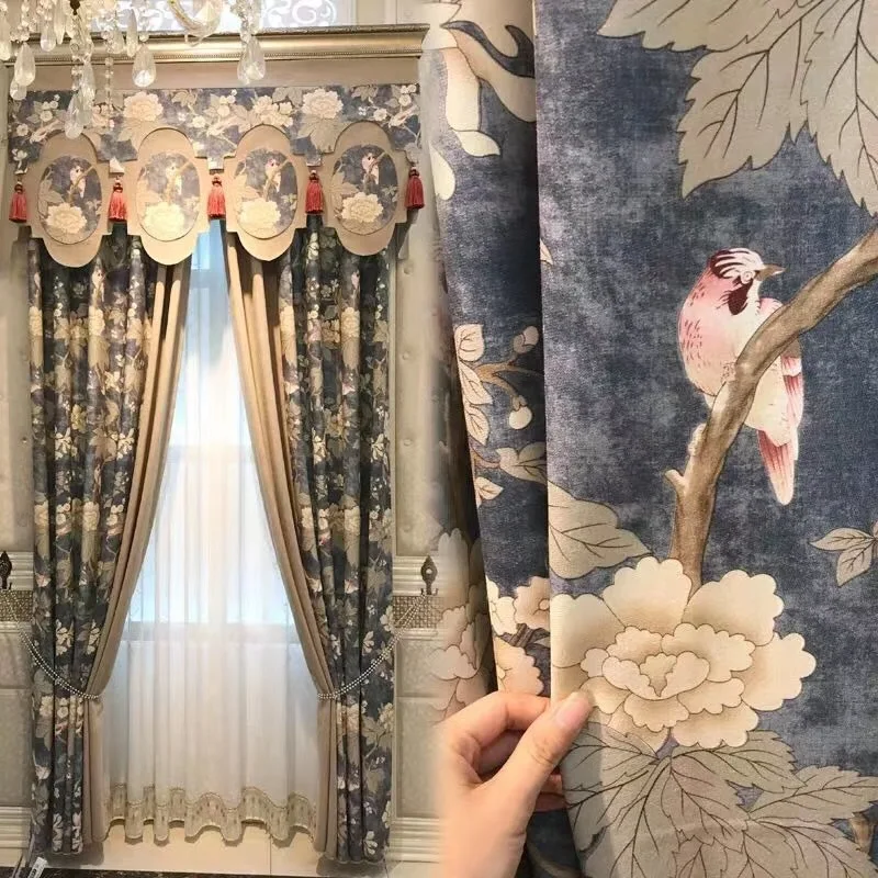 Customized European Pastoral Style Curtain Nickel Printing Panel Luxury Curtain Window Screen Curtains for Living Room Bedroom
Customized European Pastoral Style Curtain Nickel Printing Panel Luxury Curtain Window Screen Curtains for Living Room Bedroom