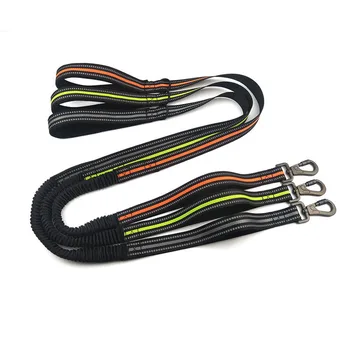 

Double handle Large Dog Leash Elastic buffer pet Lead Reflective Traction rope Carabiner 2 Handles big Dog Leashes Diving cloth