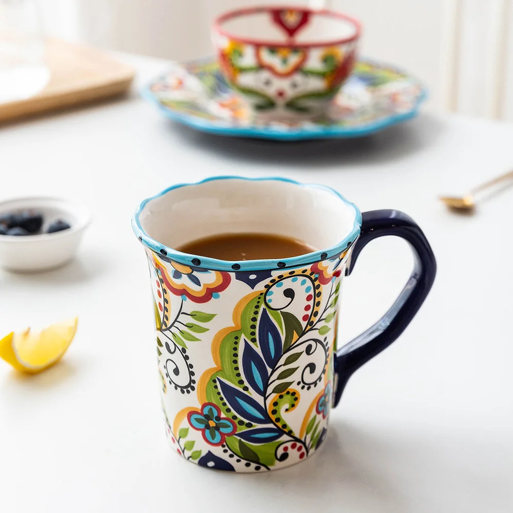 Waliicorners Ceramic Mugs Hand Painted Large Coffee Cups 500ml Kitchen Office Table Drinkware Personalized Mug Waliicorners Home Decor 12