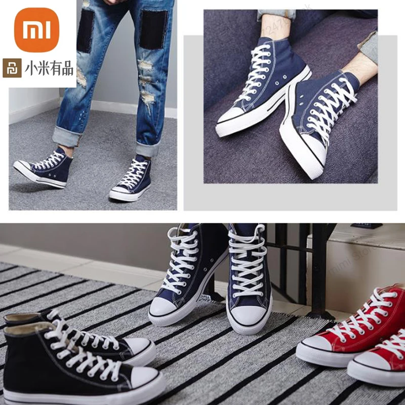 Мужская обувь xiaomi Vancl модная парусиновая для пар высокие повседневные спортивные