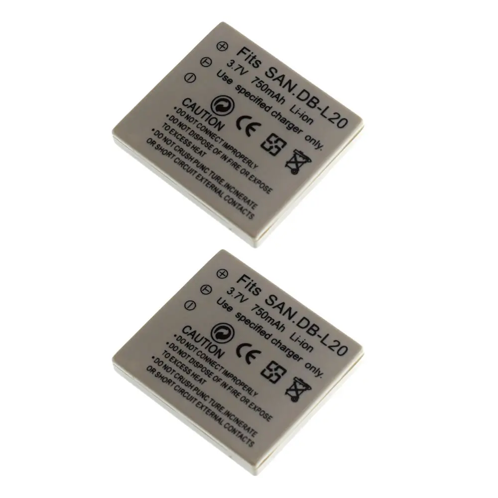 2 x Новая батарея для Sanyo DB-L20 DBL20 Xacti VPC-C4V VCP-CG9 VPC-C1 (D) | Электроника