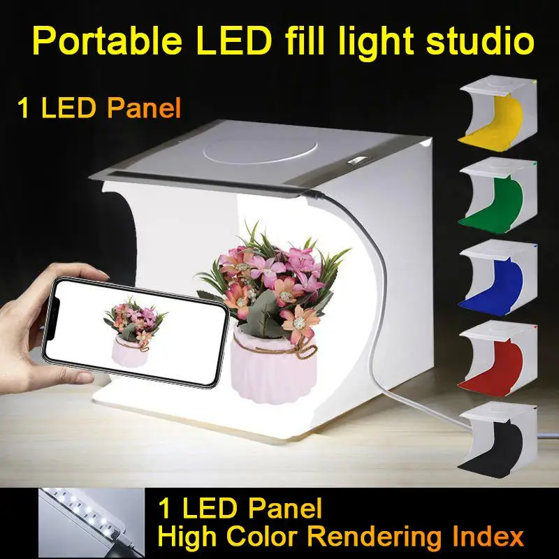 20*20cm Mini Folding Studio Diffuse Soft Box Lightbox With LED Light Black White Photography Background Photo Studio Box
20*20cm Mini Folding Studio Diffuse Soft Box Lightbox With LED Light Black White Photography Background Photo Studio Box