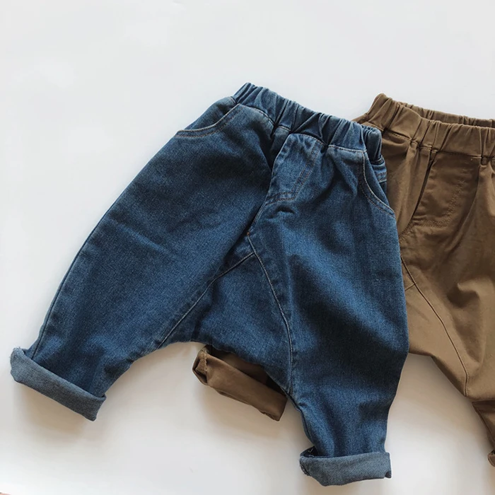 Korean Style Baby Boys Girls Cowboy Pants Kids Casual Elastic Waist Pant Children's Clothing Autumn Baby Boys Girls Jeans 48 H7140c18ceaf74134a6ca6305ba0c76c16