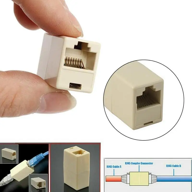 

5/10pcs Network Ethernet Lan Cable Joiner Bilateral 8 Pins Coupler Connector RJ45 Computer Netwoerk Connection Adapters